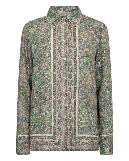 Kana Flowish Orchid Shirt - Turf Green