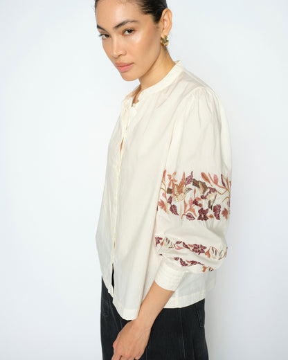 Notto Embroidered Shirt - Ecru