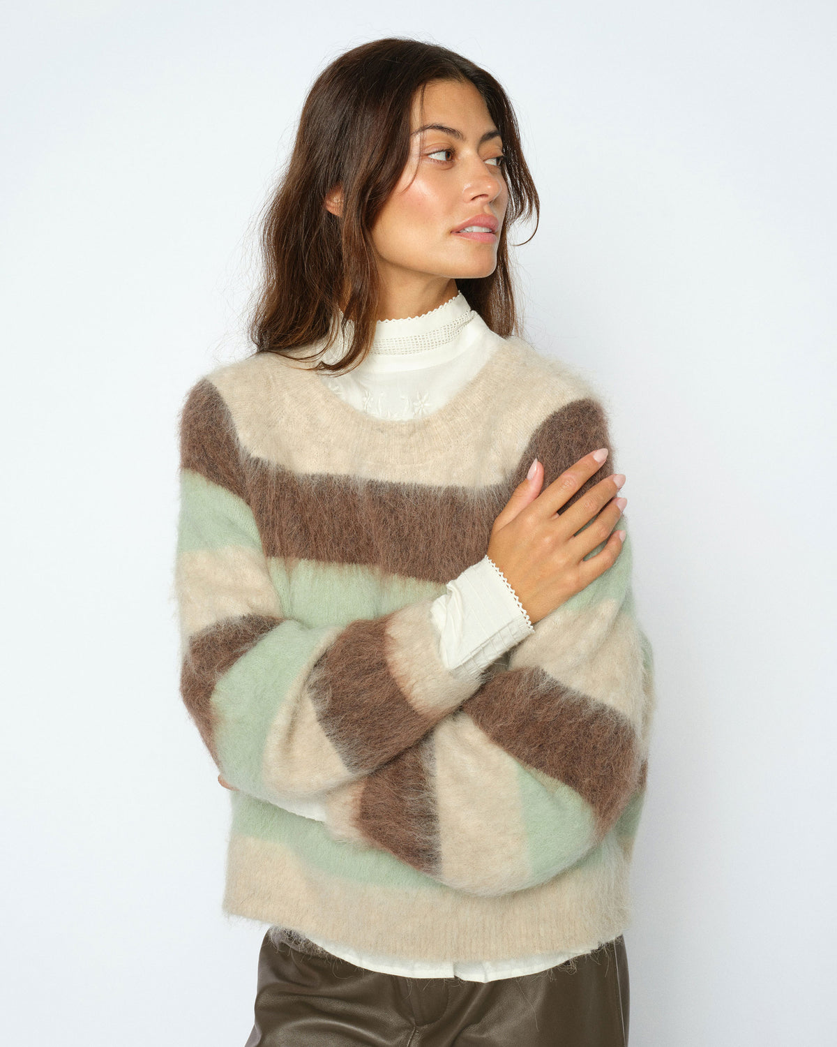 Suvi Stripe Knit - Frosty Green