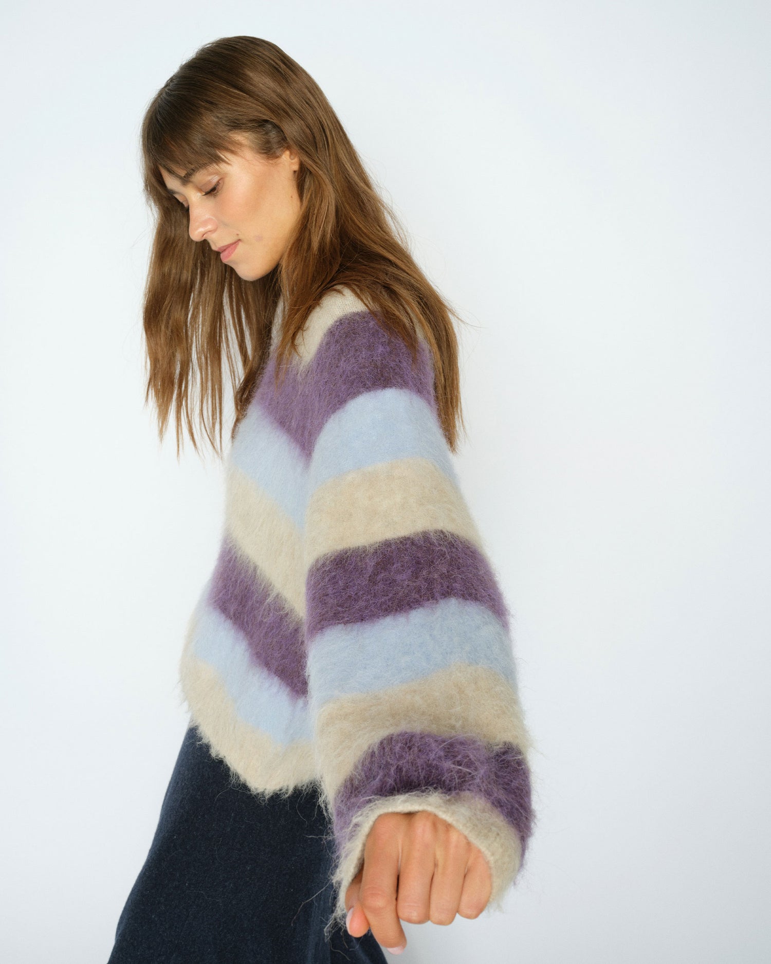 Suvi Stripe Knit - Sweet Grape