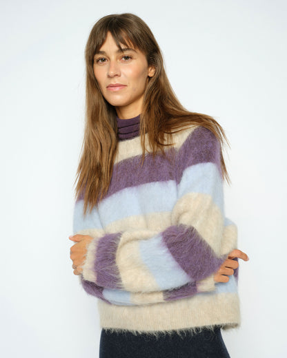 Suvi Stripe Knit - Sweet Grape