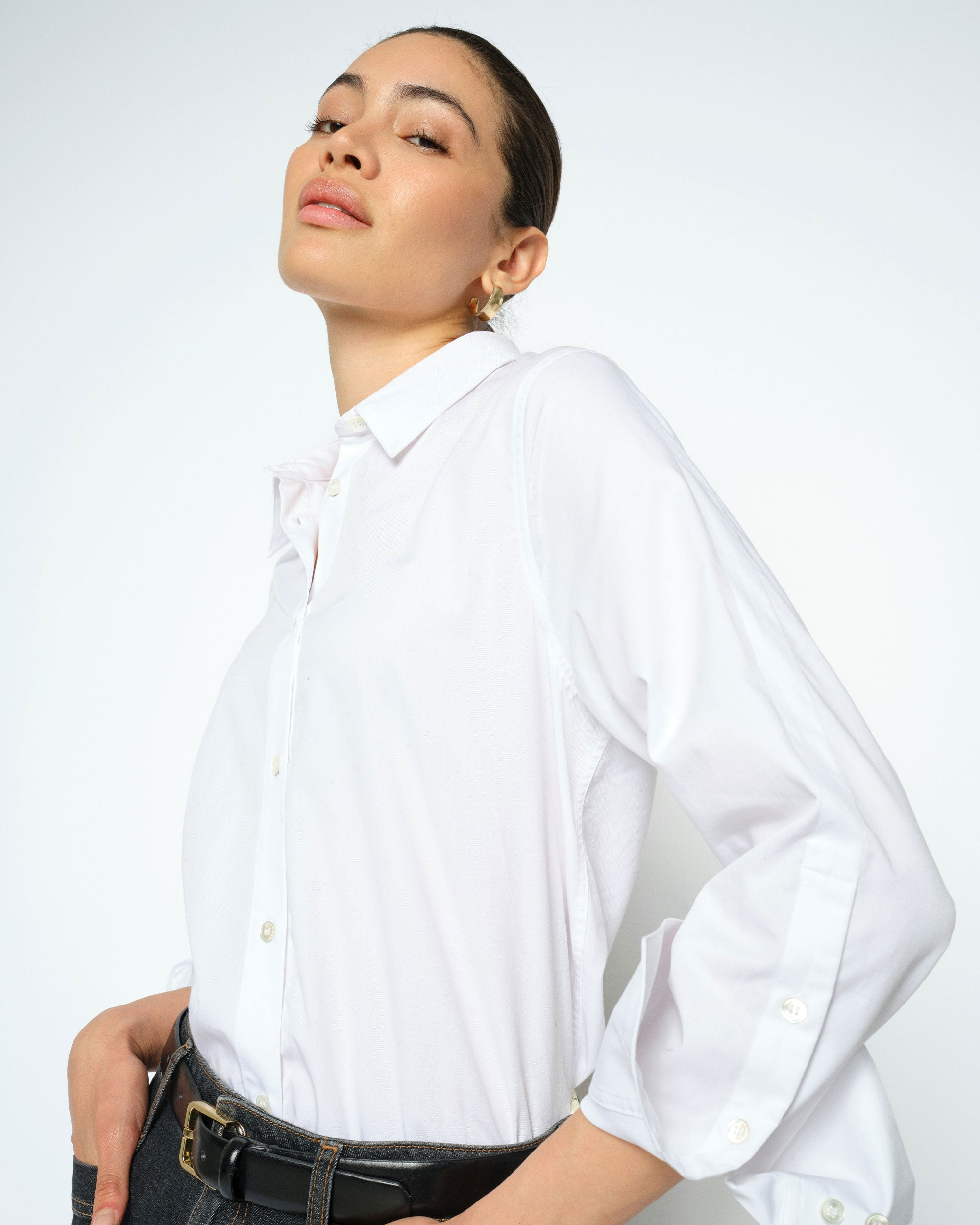 Winola Cotton Twill Shirt - White