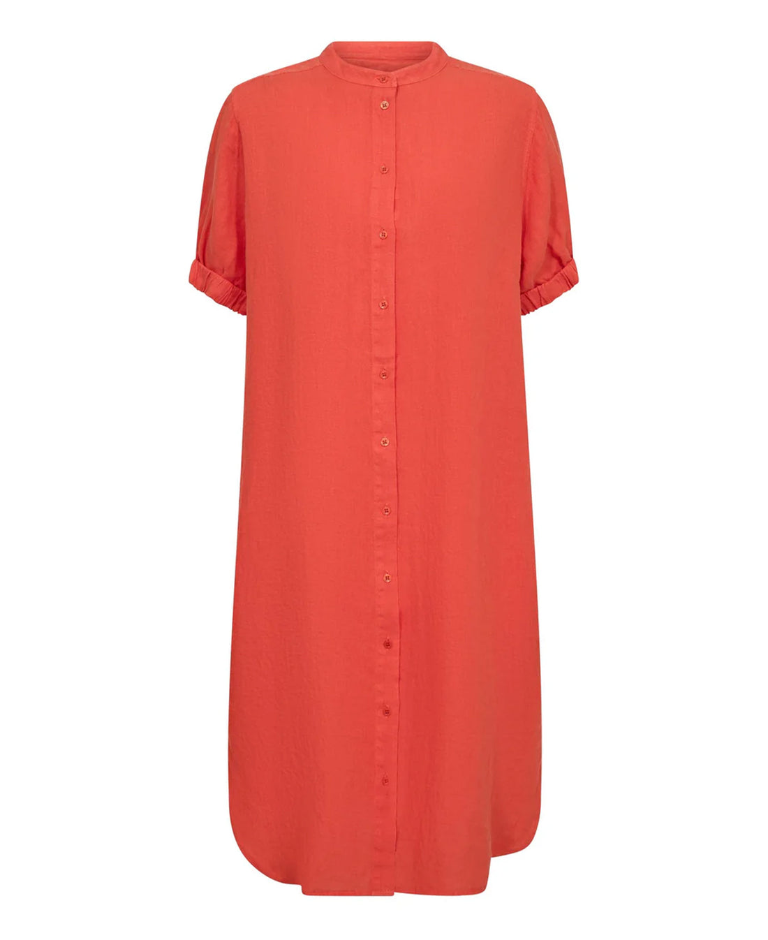 Arleth Ss Linen Dress - Spicy Orange
