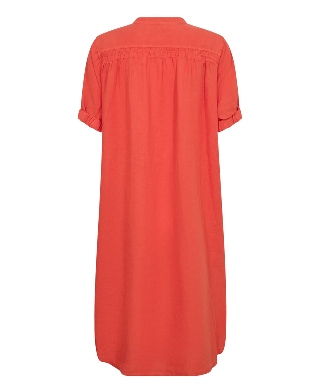Arleth Ss Linen Dress - Spicy Orange