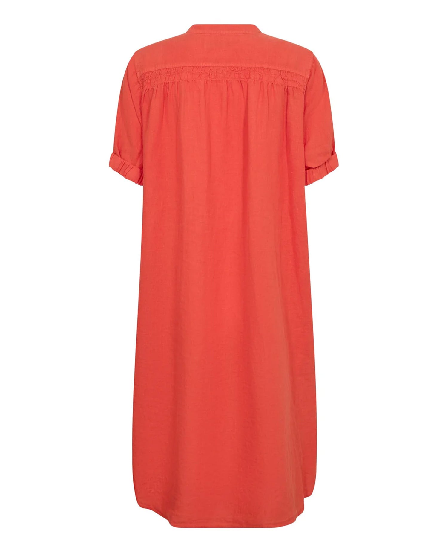 Arleth Ss Linen Dress - Spicy Orange