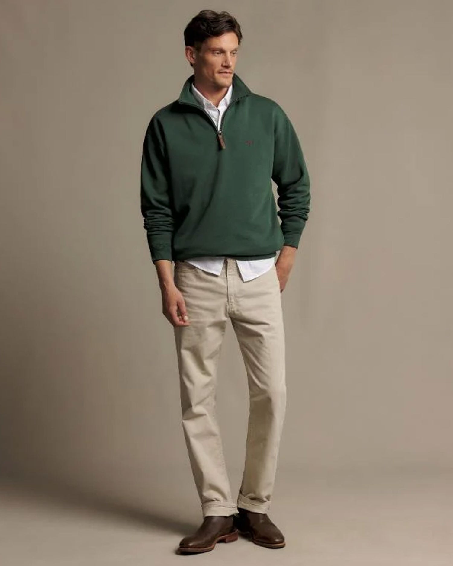 Mulyungarie 1/4 Zip Sweatshirt - Pine