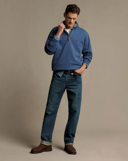 Mulyungarie 1/4 Zip Sweatshirt - Mid Blue