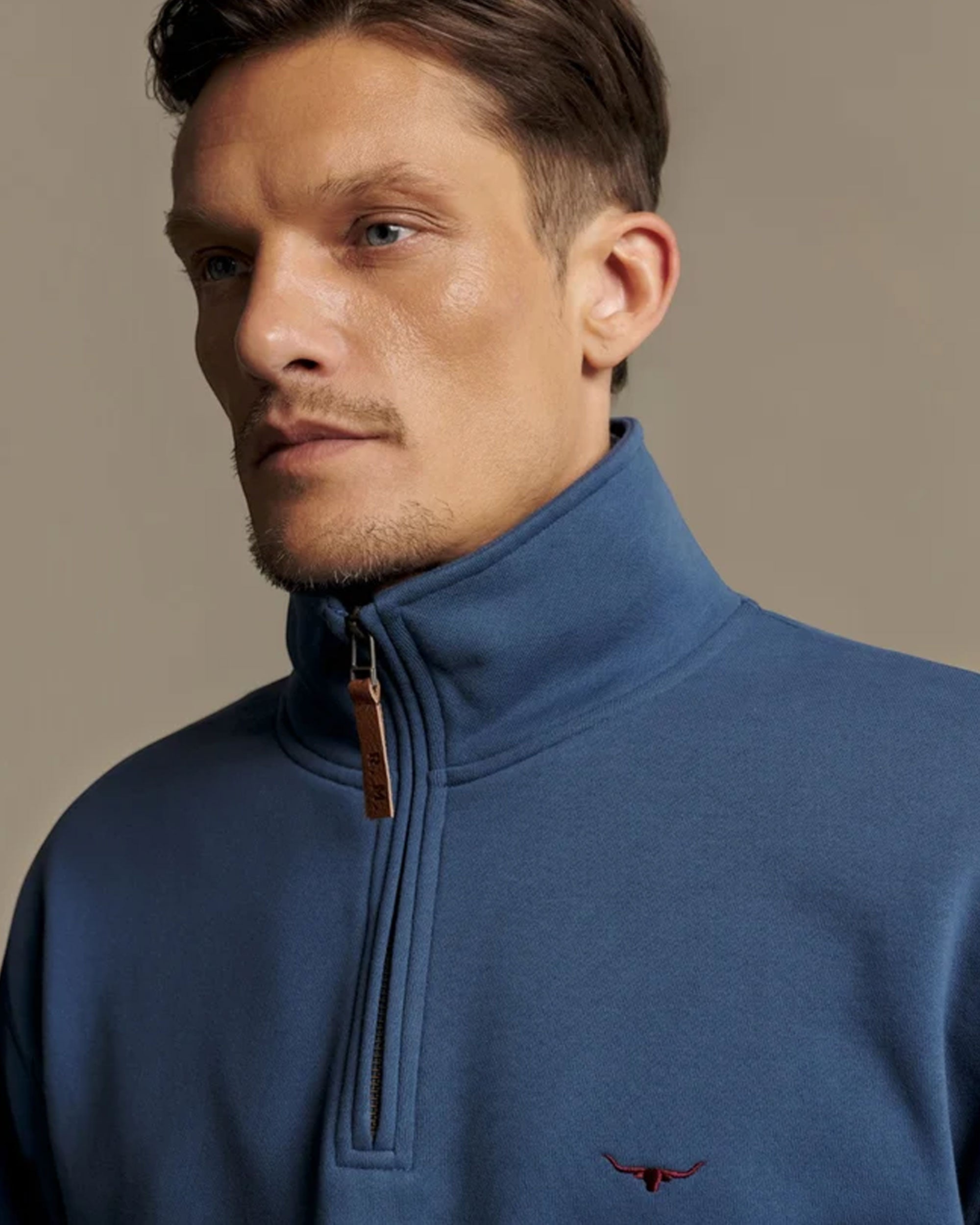 Mulyungarie 1/4 Zip Sweatshirt - Mid Blue
