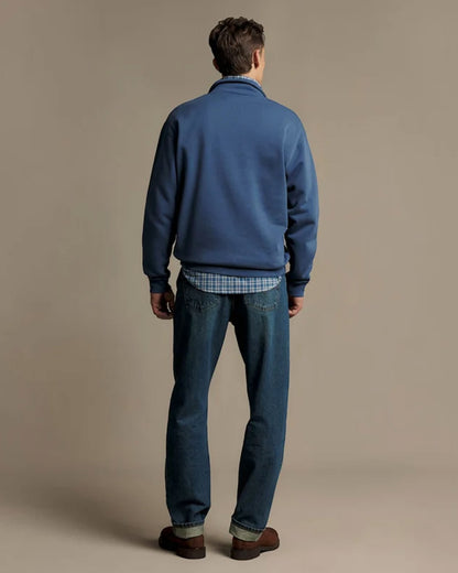 Mulyungarie 1/4 Zip Sweatshirt - Mid Blue