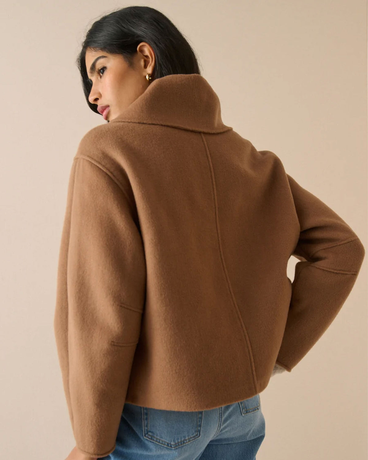 Tie Neck Jacket - Beige