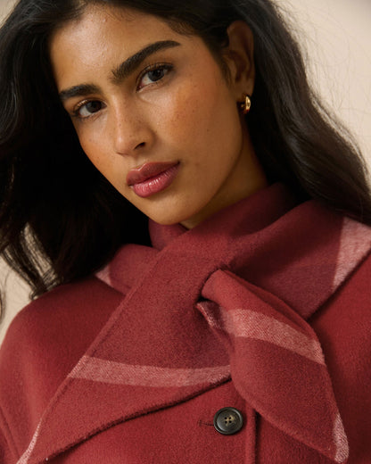 Tie Neck Jacket - Red