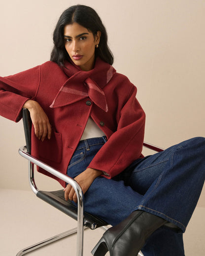Tie Neck Jacket - Red