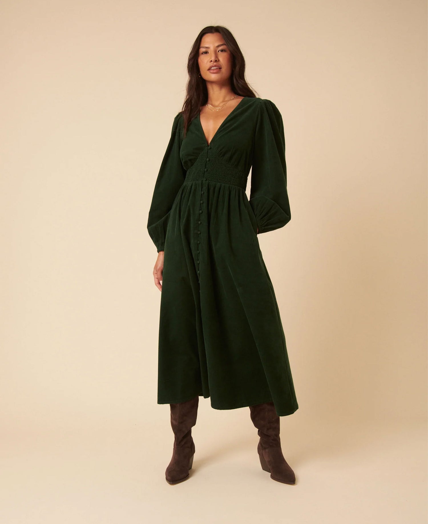 Riley Midi Dress - Green