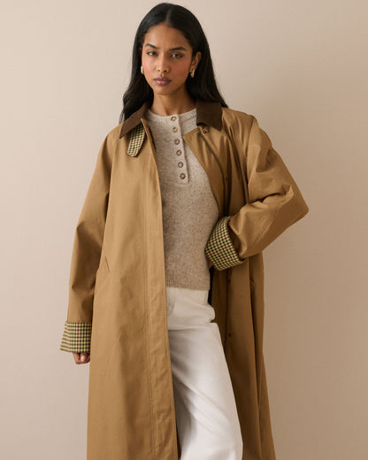Henley Long Sleeve Jumper - Beige