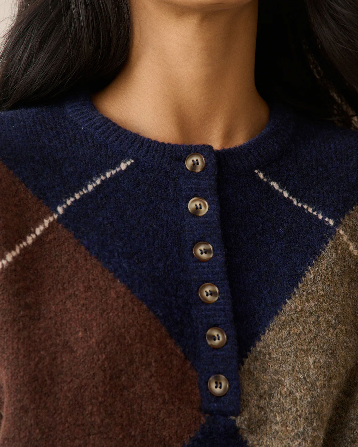 Henley Long Sleeve Jumper - Multi