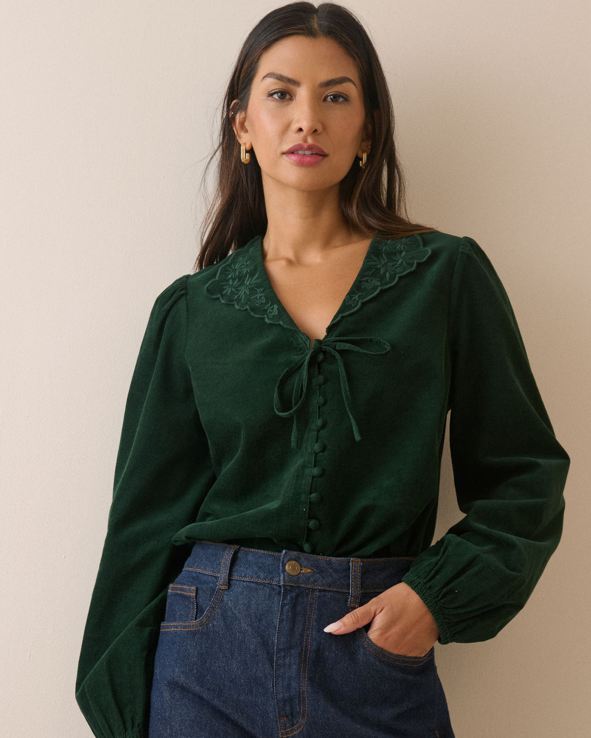 Isla Blouse Cord - Green
