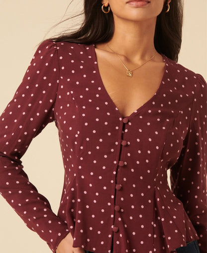 Mollie Top - Burgundy