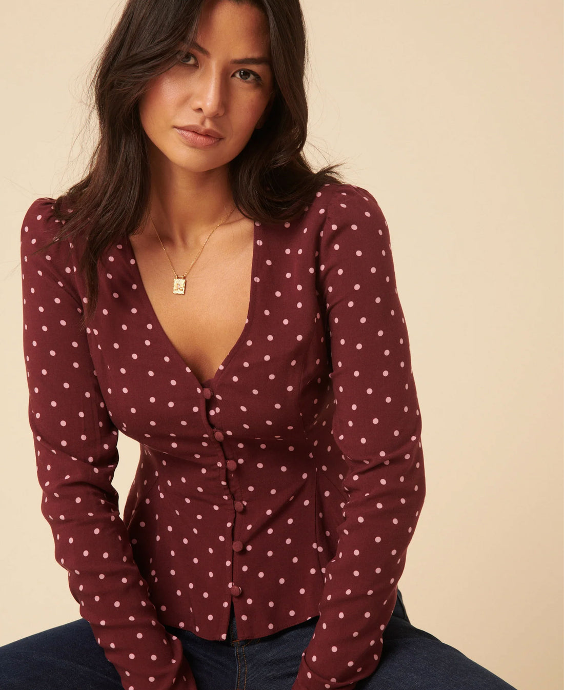 Mollie Top - Burgundy