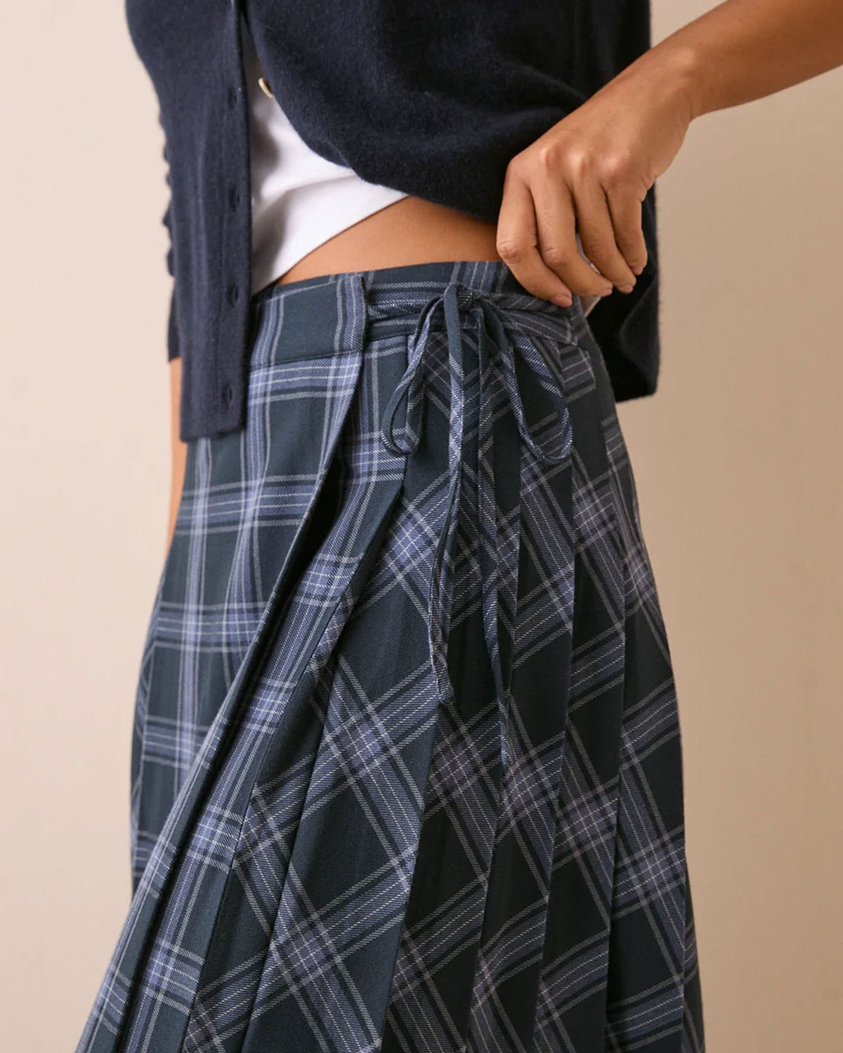 Pleated Midi Kilt - Blue
