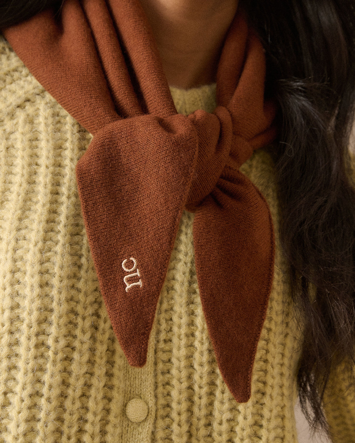 Small Triangle Scarf - Brown