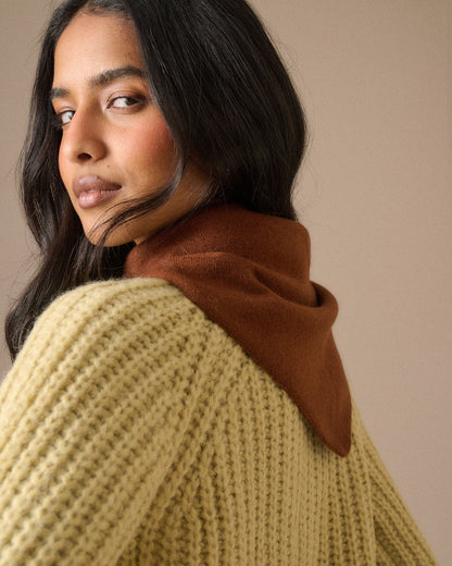 Small Triangle Scarf - Brown