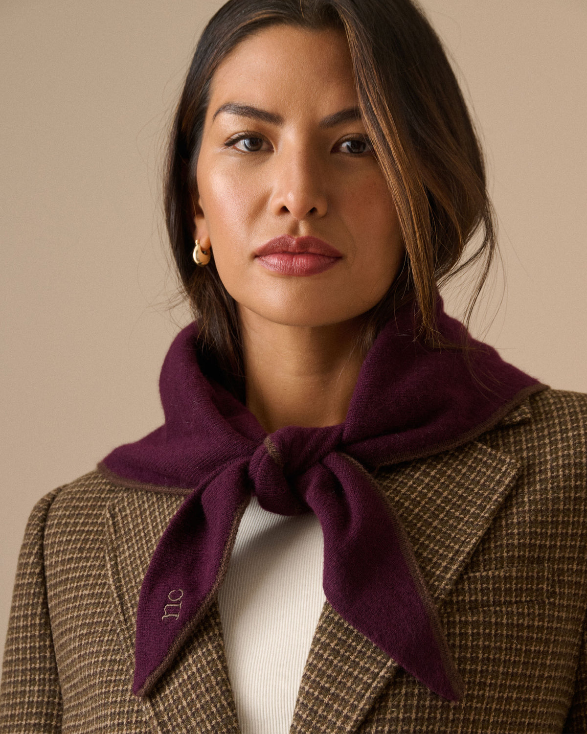 Small Triangle Scarf - Burgundy