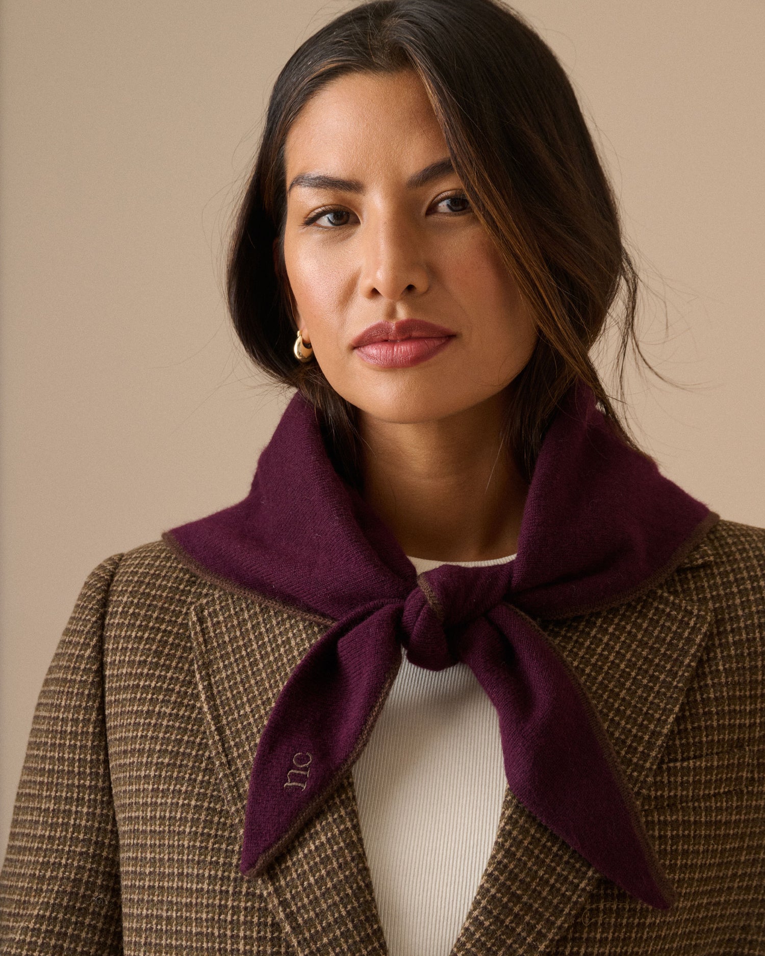 Small Triangle Scarf - Burgundy