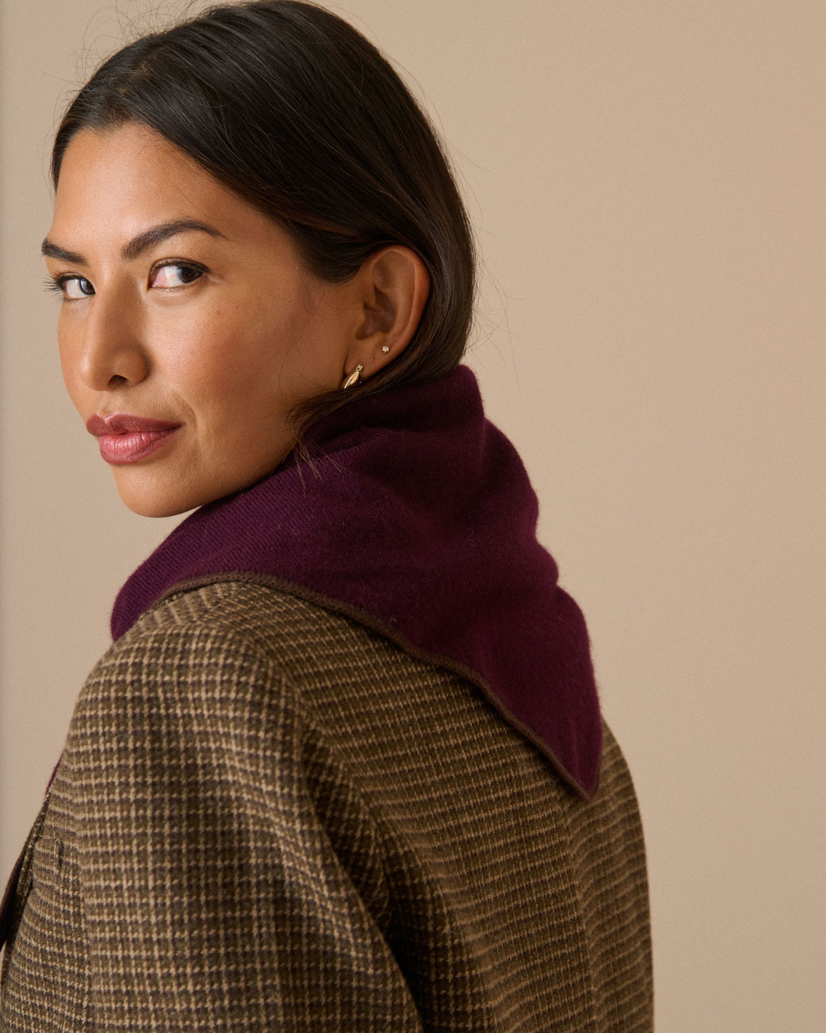 Small Triangle Scarf - Burgundy