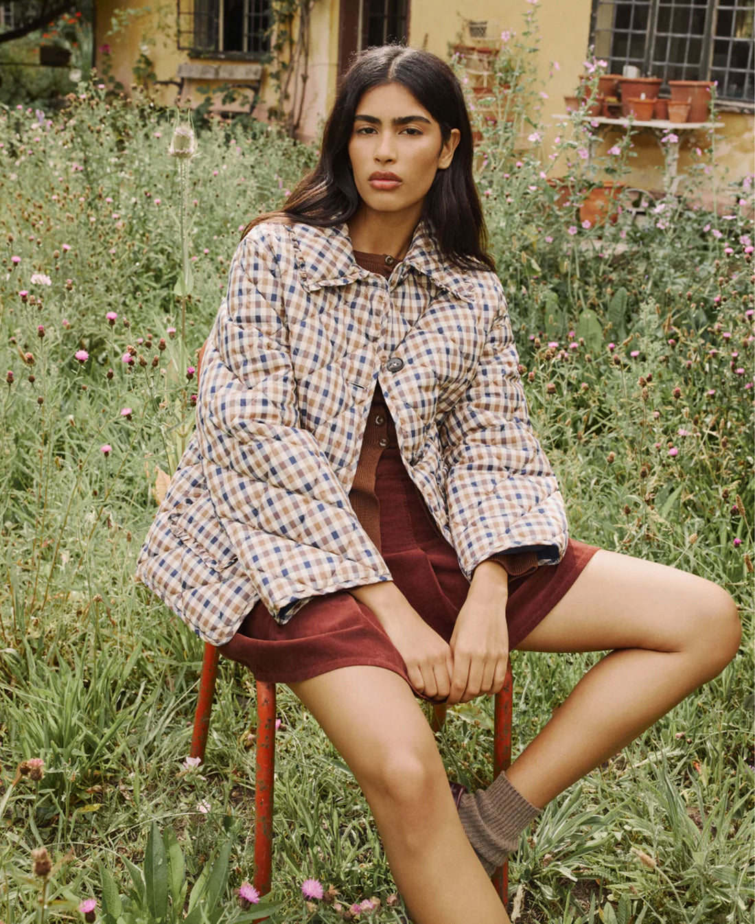 Oscar Frill Quilted Jacket - Multi