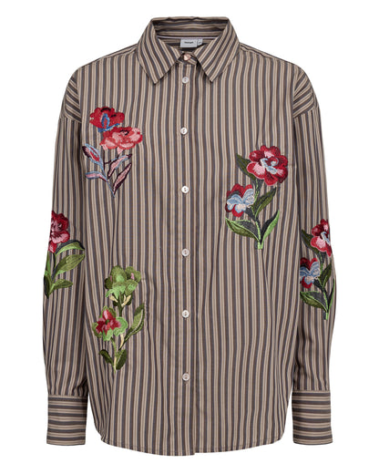 Nukacey Embroidery Shirt - Deep Taupe