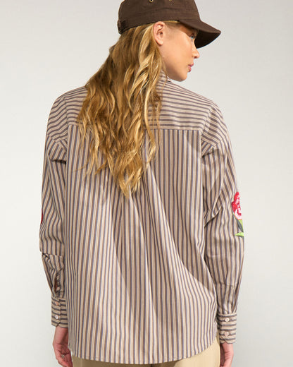 Nukacey Embroidery Shirt - Deep Taupe