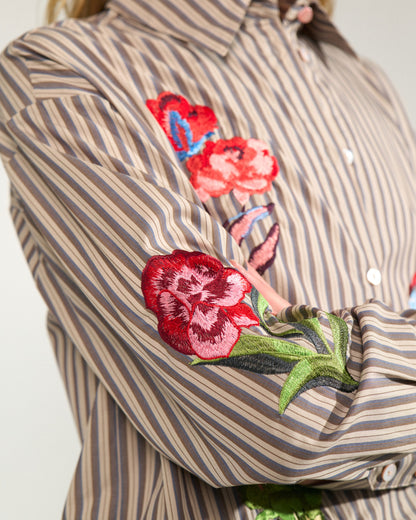 Nukacey Embroidery Shirt - Deep Taupe