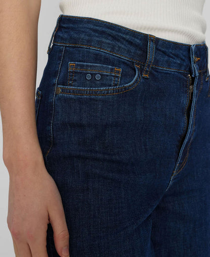 Nuparis Cropped Jeans - Dark Blue Denim