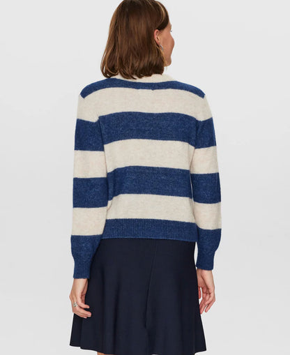 Nuriette Big Stripe Pullover - Dress Blues