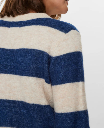 Nuriette Big Stripe Pullover - Dress Blues