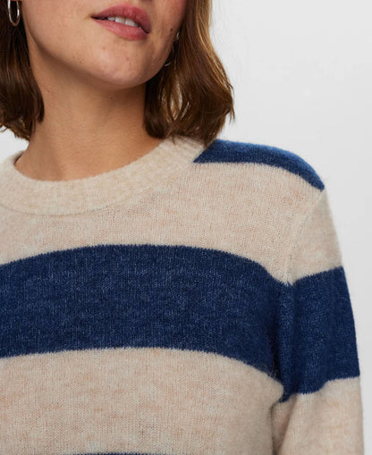 Nuriette Big Stripe Pullover - Dress Blues