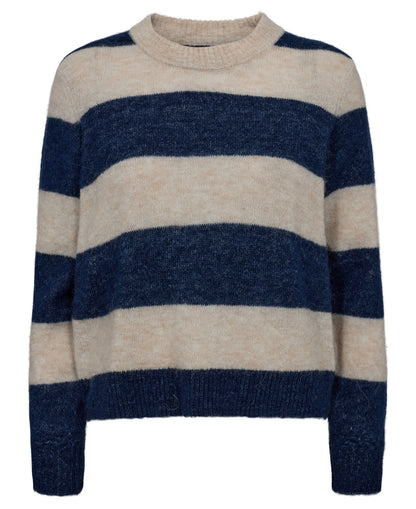 Nuriette Big Stripe Pullover - Dress Blues