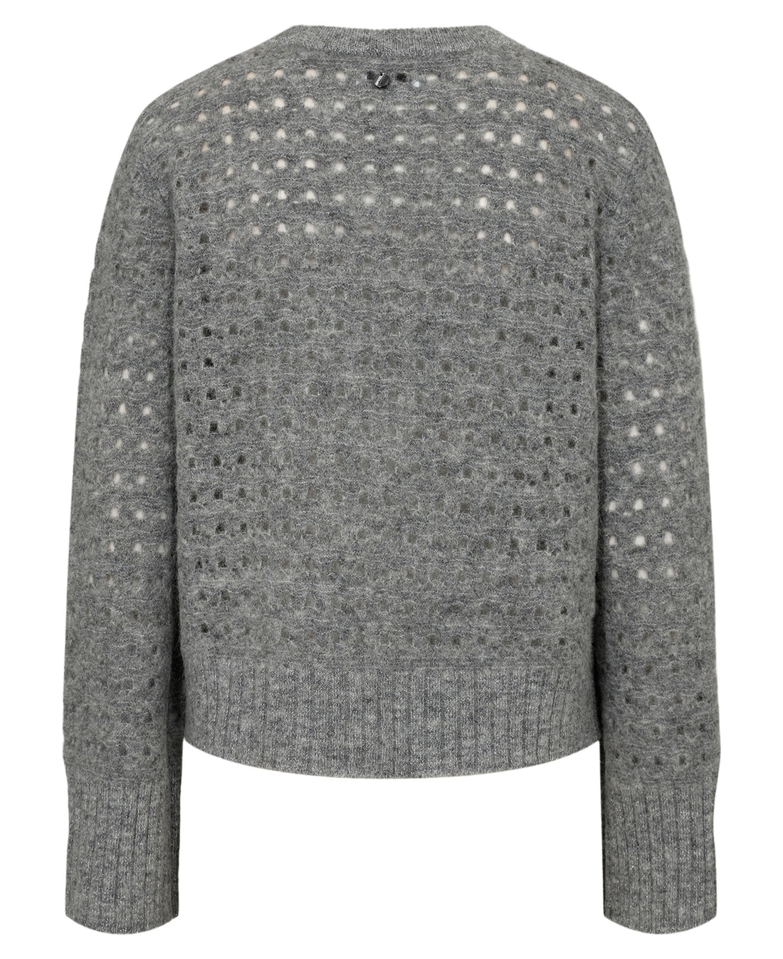 Nuriette Dot Pointelle Pullover - Medium Grey Melange