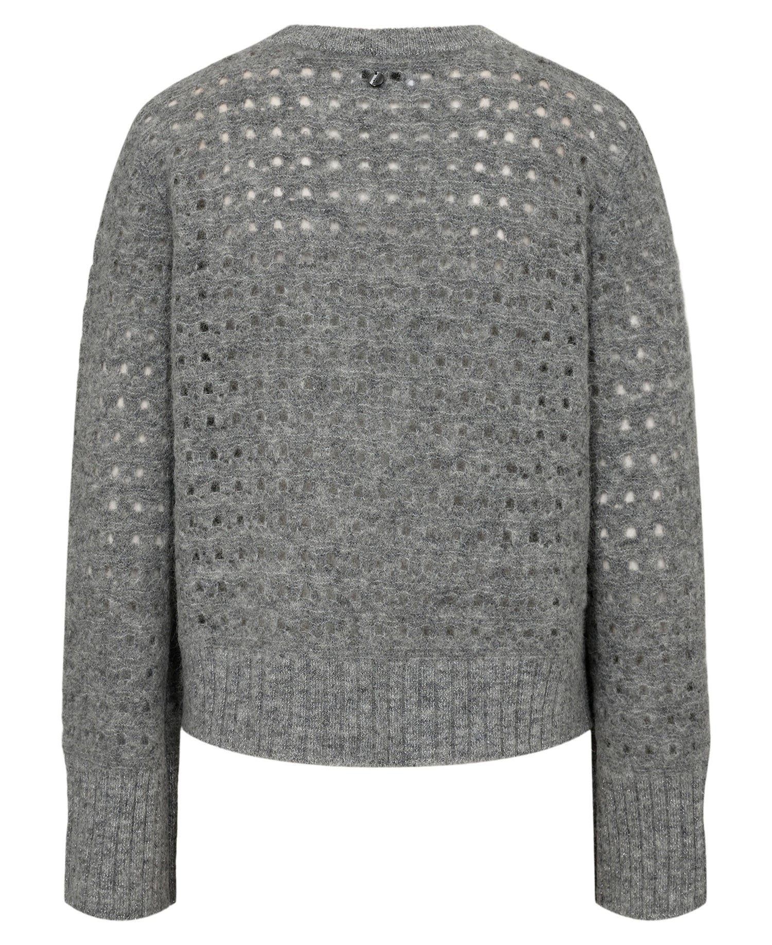 Nuriette Dot Pointelle Pullover - Medium Grey Melange