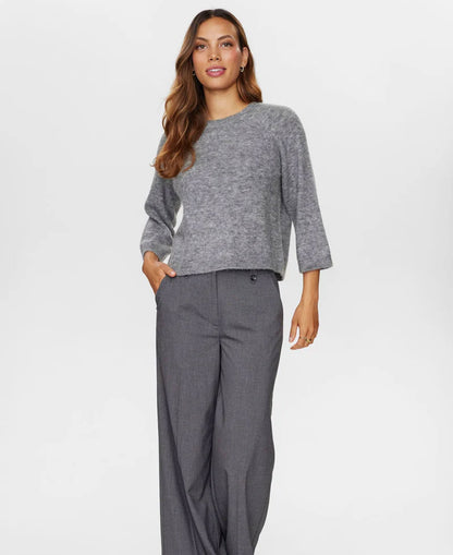 Nuriette Selma Pullover - Medium Grey Melange