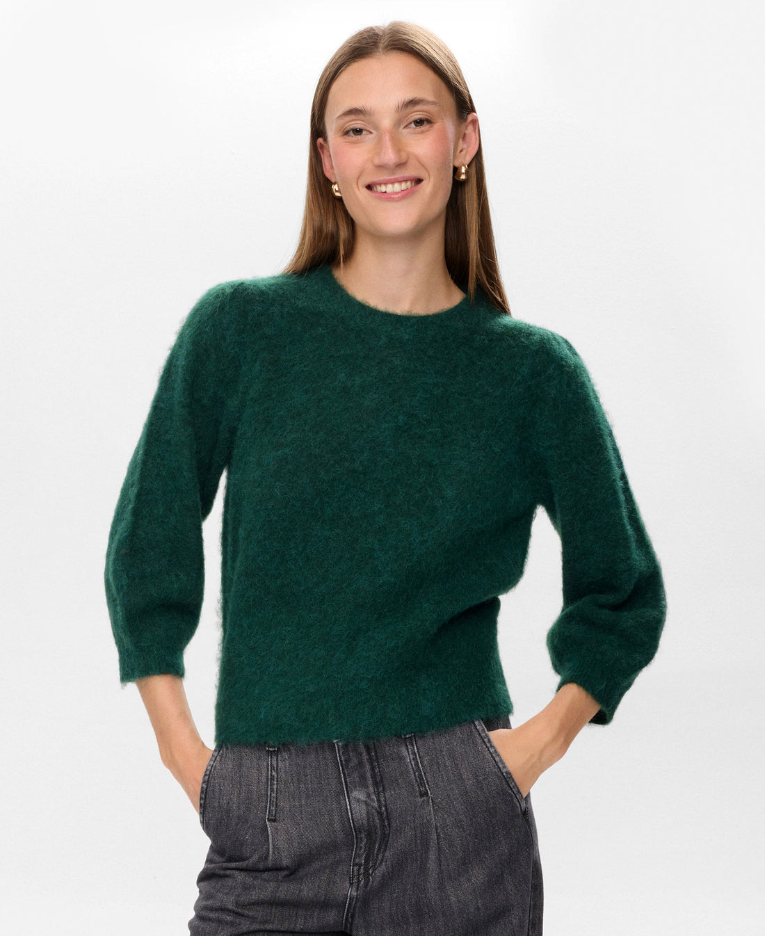 Nusuri Brushed Short Sleeve Pullover - Rain Forest