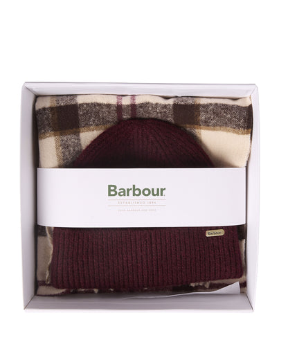 Olivia Beanie &amp; Scarf Gift Set - Light Muted Tartan