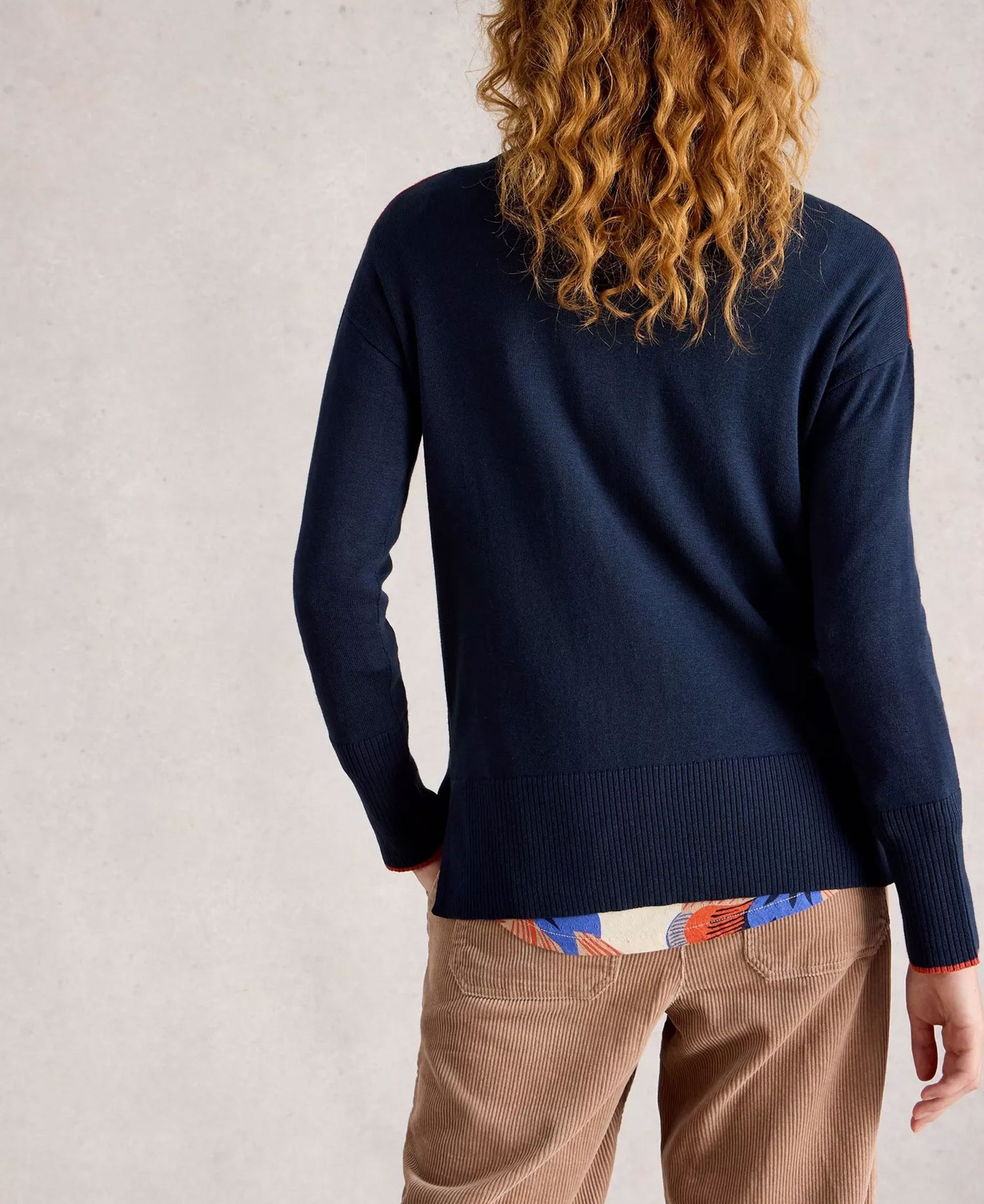 Olive Floral Jumper - Navy Multi