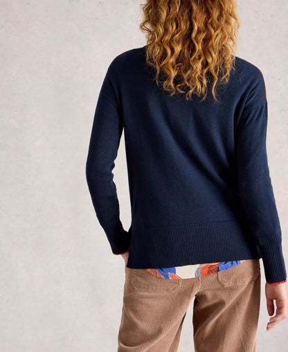 Olive Floral Jumper - Navy Multi