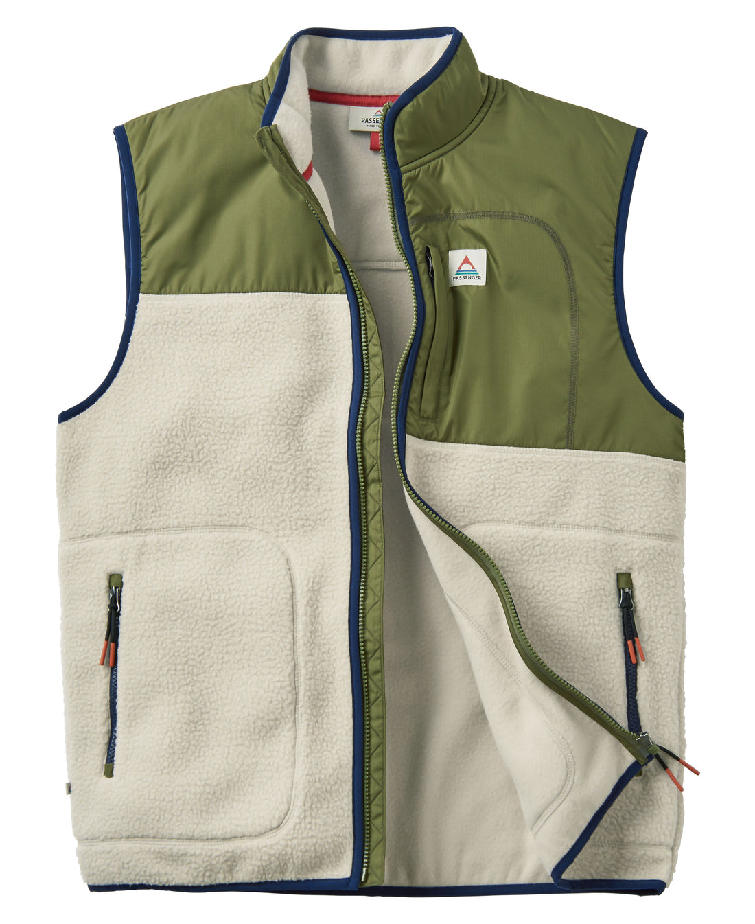 Offgrid Recycled Sherpa Fleece Vest - Oatmeal/Khaki