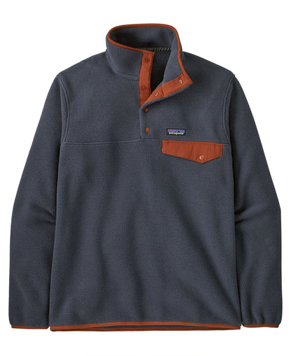 Lightweight Synchilla Snap-T Pullover - Smolder Blue W/Burnished Red