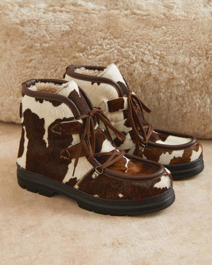 Incredible Friesian Shearling-Lined Boot - Brown/White