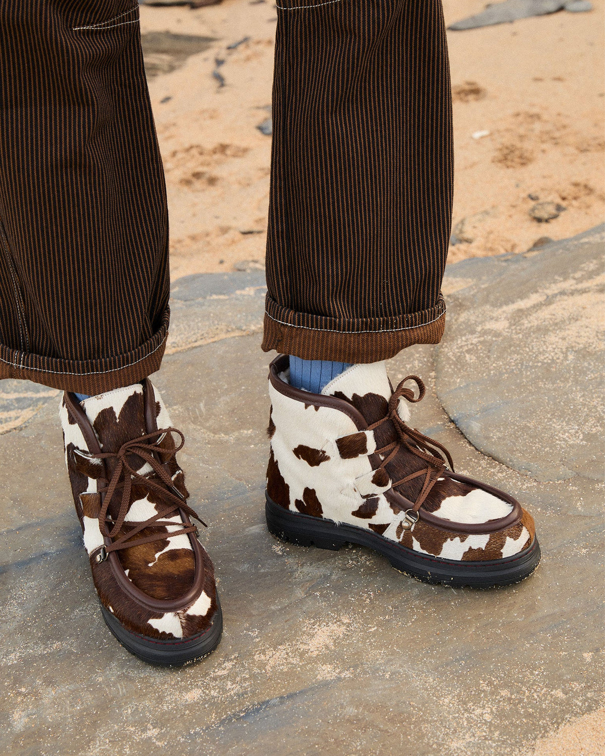 Incredible Friesian Shearling-Lined Boot - Brown/White