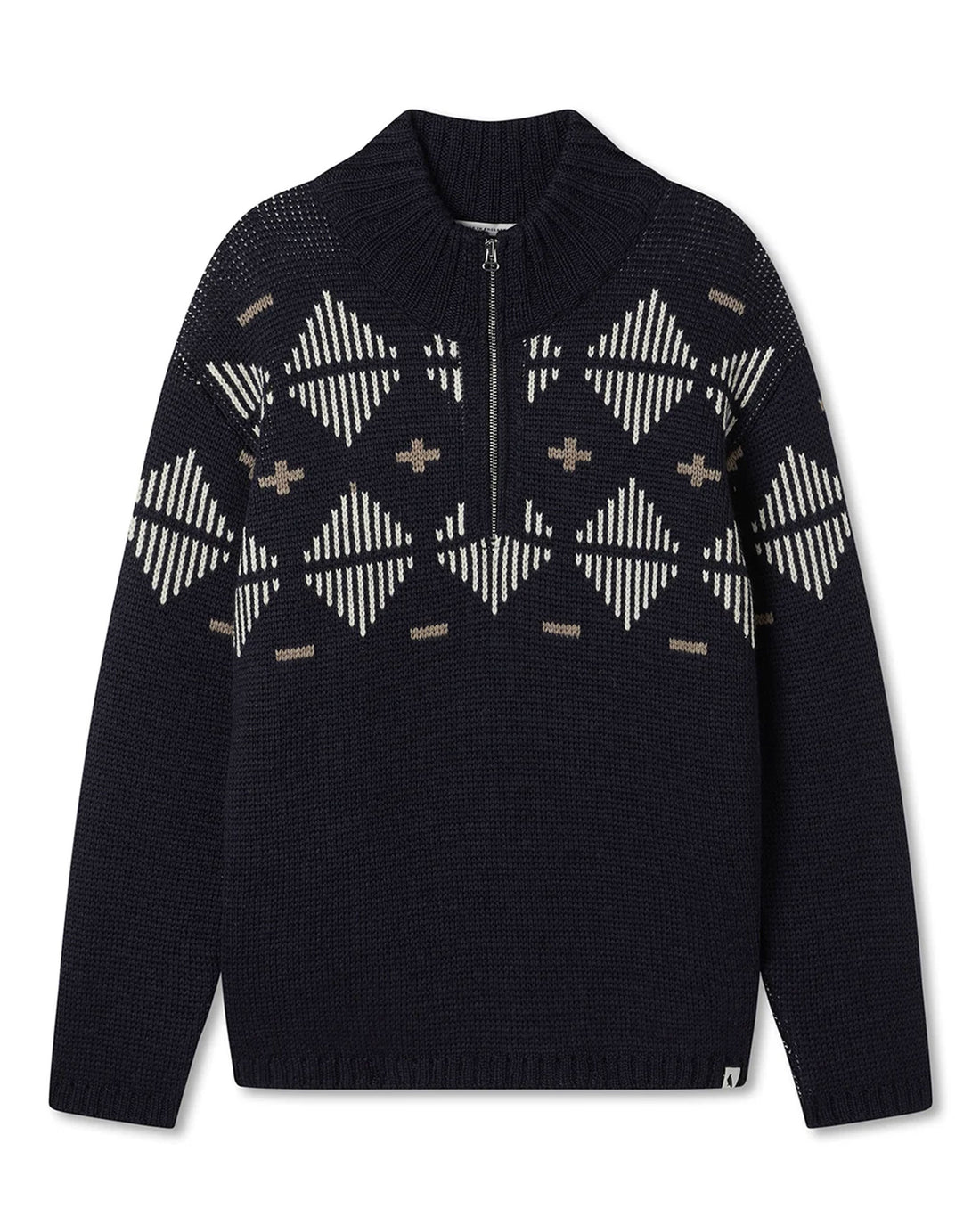 Mountain Zip Neck Sweater - Navy