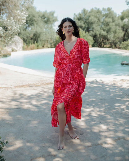 Samoa Long Dress - Red